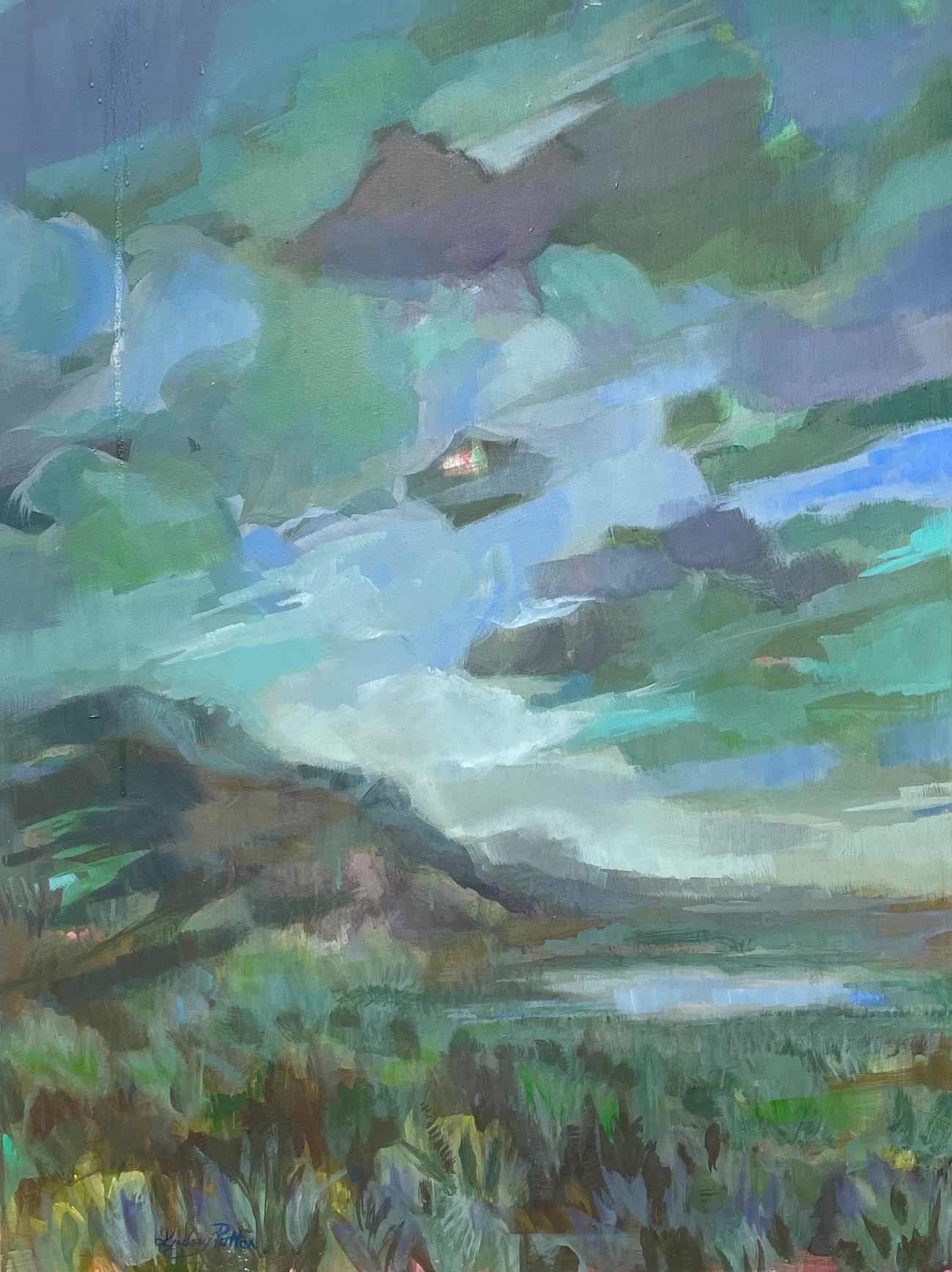 Emeralds in the Sky I, artwork by Lindsay Patton